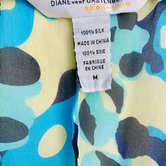 Diane von Furstenberg Swim Coverup Cheetah 100% Silk Size Medium - Picture 2 of 2